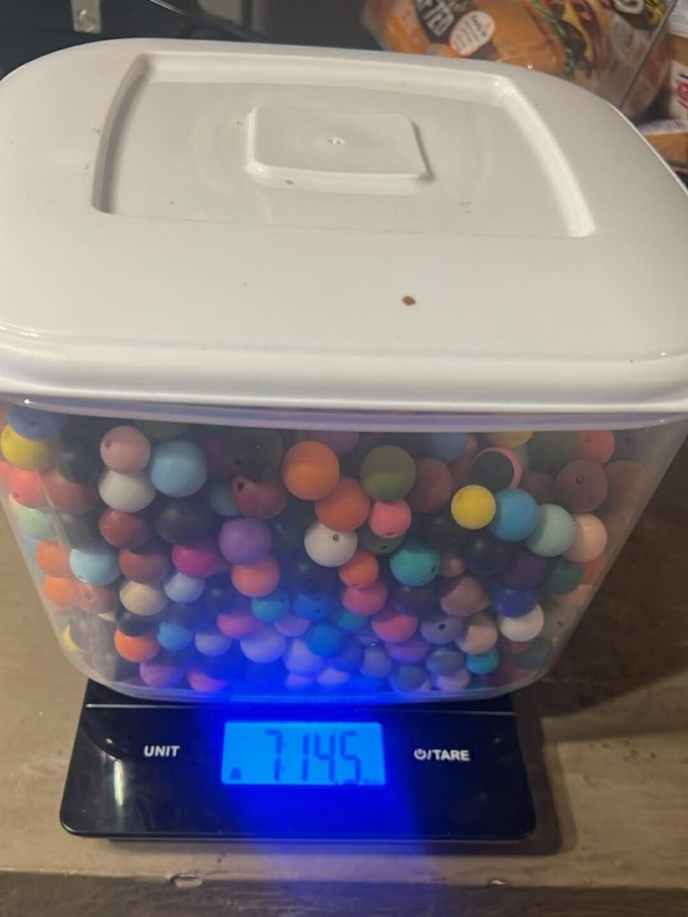7.1 lbs of round silicone beads (mixed sizes and colors)